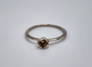 Vintage Sterling Ring With Beautiful Yellow Gem