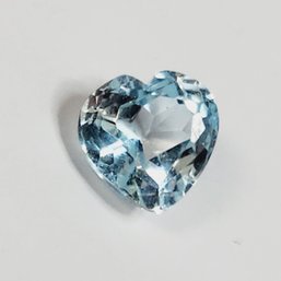 3 Carat --- 10mm  Heart Shape Cut Aqua Marine Loose Gemstone