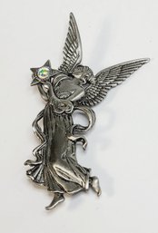 Pewter Fairy With Gemstone Pin/ Brooch