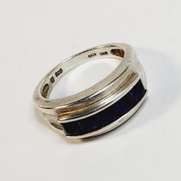 Vintage Modern Purple Stone Sterling Silver Ring