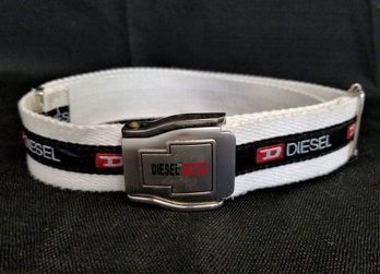 Men's Vintage DIESEL White/red/black  Adjustable Logo Belt OS