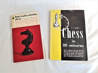 Two Vintage Chess For Beginners Paperback First Edition Books