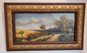 Beautifully Framed French Pastoral Oil Painting By J. Reneau