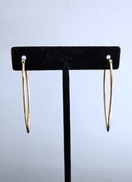 Gold Toned Oval Hoop Earrings