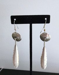Tribal Inspired Sterling Feather Earrings