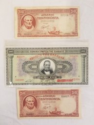 1926 1000 Drachma & 1941 50 Drachma Greek Banknotes