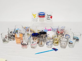 Vintage Assortment Shot Glasses Tourist Destinations (Lot 2)