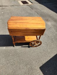 Vintage Solid Wood Tea Cart