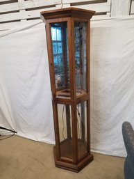 Lighted Wooden Corner Display Curio Cabinet