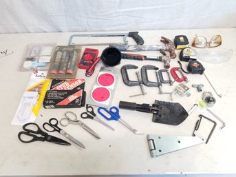 Hand Tool Selection: Hobby Saw Hammer Tape Shovel Glasses Etc