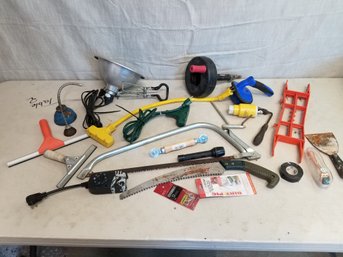 Hand Tool Selection: Hobby Saw Oil Can Snake Light Etc