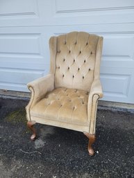 Pearlescent Velour, Brass Tack Tufted Wingback Chair #2 Of 2