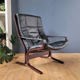 Vintage Ingmar Relling Westnofa Norway Leather Siesta Chair