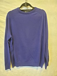 Men's J. Crew 100 Percent Merino Wool Size XL Knit Blue Crew Neck Sweater (tote 1)