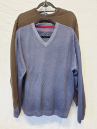 Two Men's Wool & Cashmere Sweaters - EQ & Raffi (Tote 2)