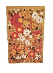 Mid Century Modern Handmade Floral Stretched Fabric Wall Hanging