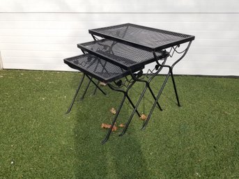 Vintage Wrought Iron Nesting Tables