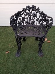 Vintage Cast Aluminum French Victorian Grapevine Small Garden Accent Side Chair