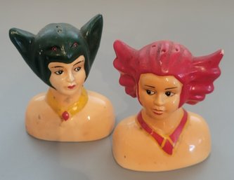 Vintage Monster Women Salt And Pepper Shaker. -            -            -            -           -    Loc:KD2