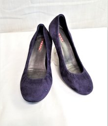 Women's PRADA Purple Suede Rounded Toe  Kitten Heels Size -  EU 35.5/US 5