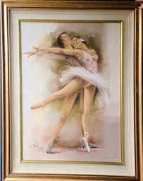 Lovely Couple Ballerina And Danseur Original Acrylic Painting Signed L? Kelli?