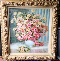 Vibrant Still Life! Oil Painting Of Flowers, Signed E. Yevnev