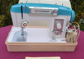 A Vintage White Sewing Machine, Works
