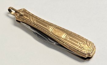 10K Yellow Gold Antique Pocket Watch Fob Knife Pat July 20 1915