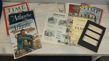A Collection Of Vintage Magazines Including Time, The Atlantic And More