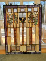 Dramatic Stained Glass Oblong Decorative Panel