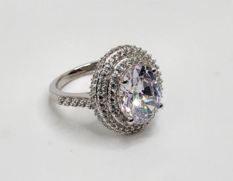 Premium White CZ, Rhodium Over Sterling Ring