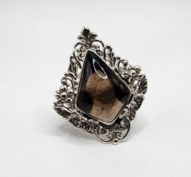 Bali, Brazilian Smoky Quartz Ring In Sterling