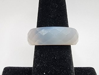 White Onyx Carved Band Ring