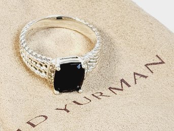 DAVID YURMAN Petite Wheaton Sterling Silver Ring With Black Onyx And Diamonds