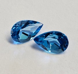 3.36 Ct Total Weight Blue Topaz Pear Shape (Great For Earrings)