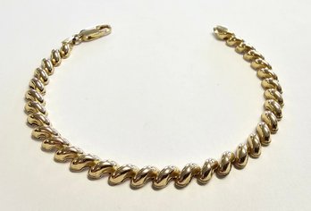 Beautiful Sterling Silver San Marco Bracelet With 14K Gold Overlay