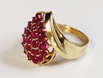 Spectacular 10k Yellow Gold RUBY Gemstone Ring