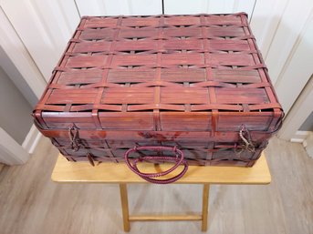 Beautiful Vintage Bamboo Woven Picnic Basket