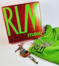 RLM Studio - Sterling Silver Stacked  Pendant With  Silver Chain Necklace  In Original Box