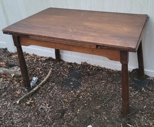 Antique Table.  Hardwood And Extendable. -            -              -            -          - Loc:Garage