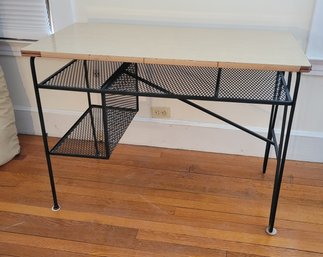 Steel Writing Desk With Veneer Top.