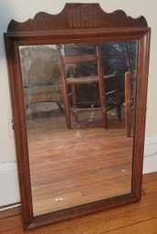 Oak Framed Mirror With A Crescent