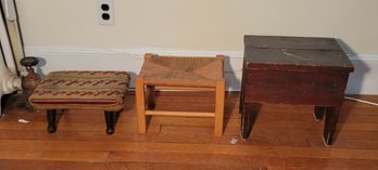 Three Small Ottomans/foot Rests -            -               -            -            -         -Loc:2nd