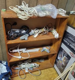 Massive Extension Cord Collection / Power Strips AND You Can Have The Shelf For Your House - ----Loc:Basement