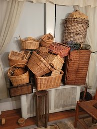 Wicker Basket Collection.  About 20.         -                -             -          -       Loc:DR