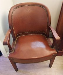 Vintage Pair Of  Leather Visitors Chairs