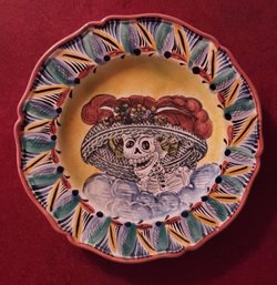 Authentic Vintage Mexican Folk Art Wall Plate