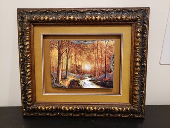 Framed 3D Print Of Forest On Plastic? Made To Look Like Wood