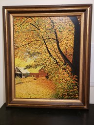 Striking Painting'golden Days' Signed John Mark Wood 1972