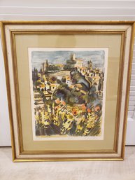 Print Of Watercolor Of Italian Country Village, Signed #130/250